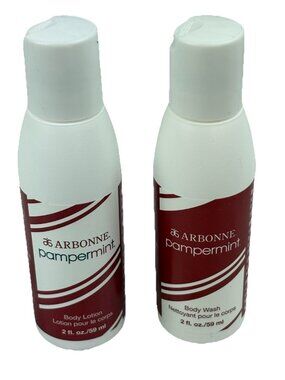 New Arbonne Pampermint Body Wash & Body Lotion 2 Oz. Travel Size